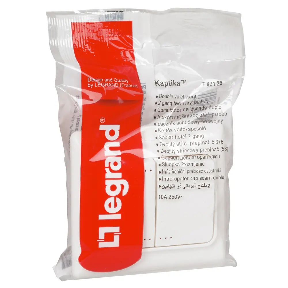 INTERRUPTEUR DOUBLE VA ET VIENT ENCASTRE  1P 230V 10A BLC KAPTIKA LEGRAND